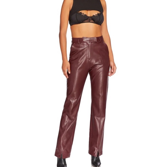 Steele Pants - Steele Vegan Leather Straight Leg Pant